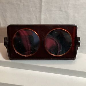 Vintage Tortoise Shell Colored Bakelite Vanity Mirror Two Sided Made in Japan